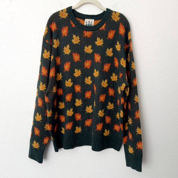 [Kiel James Patrick] Cozy Fall Leaf Wool Blend Crew Neck Sweater Unisex Size XXL - Picture 3 of 12